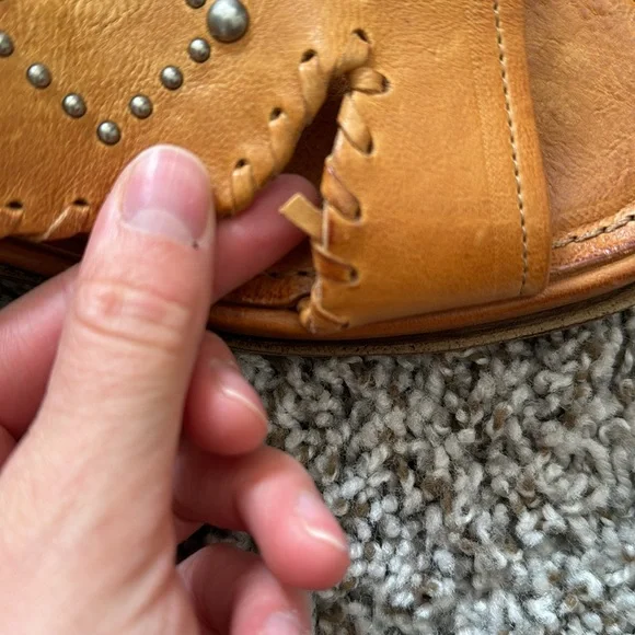 A.S.98 Hera’s Path Sandals, Size 40, Tan with Metal Embellishments. GENTLY used. - Picture 9 of 9